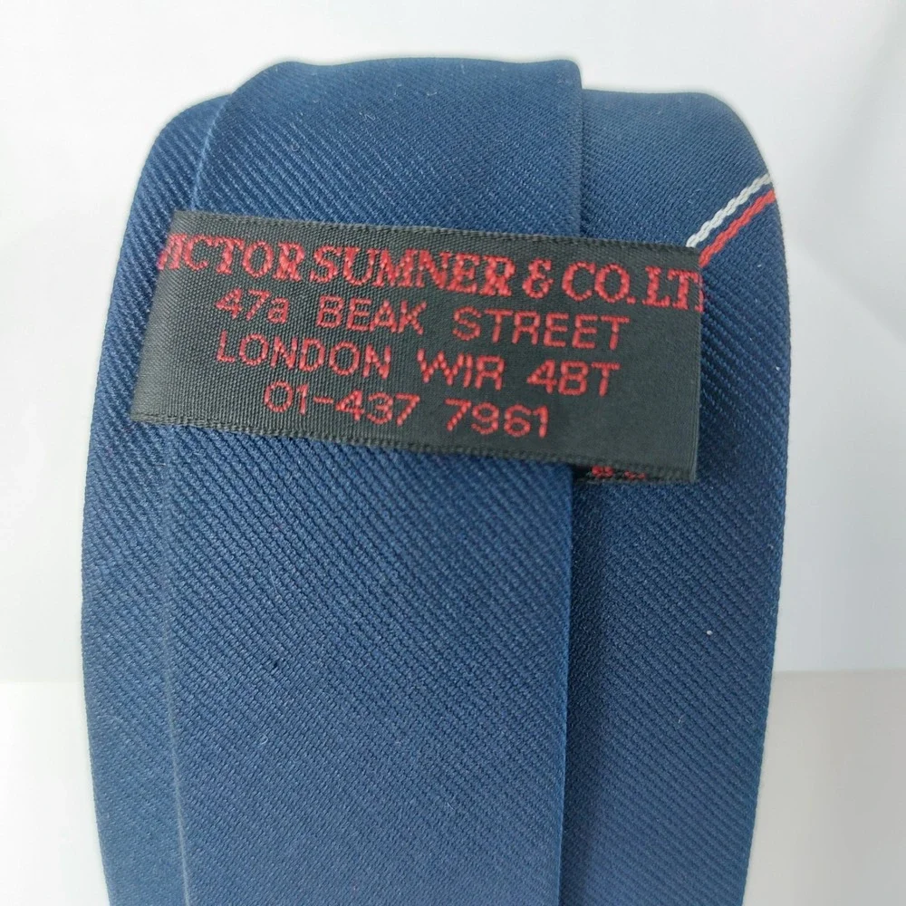 Victor Sumner &‎ Co LTD Repp Necktie Navy Red Eagle Propeller Tie England *READ